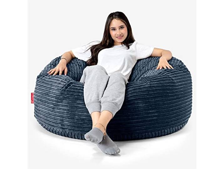 Lounge Pug, 'Mammoth' Sofa Sitzsack XXL, Riesensessel, Cord Marineblau