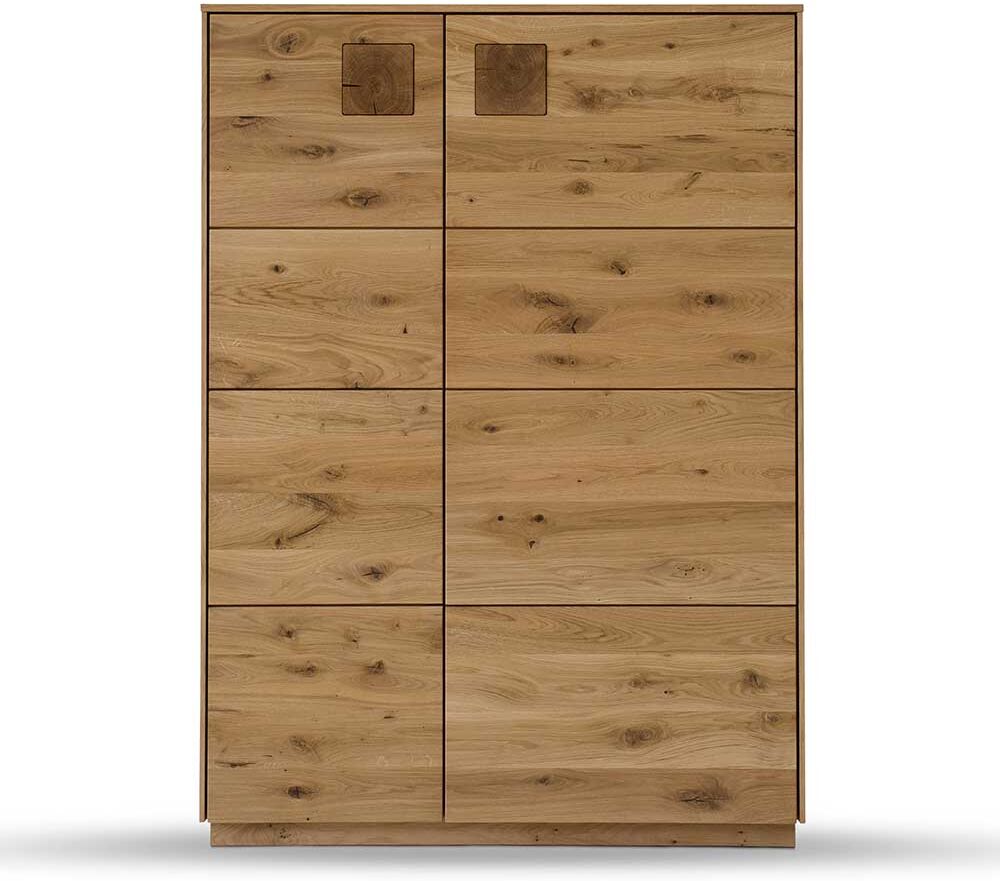 Pharao24.de Wildeiche Wohnzimmer Schrank in modernem Design 145 cm hoch