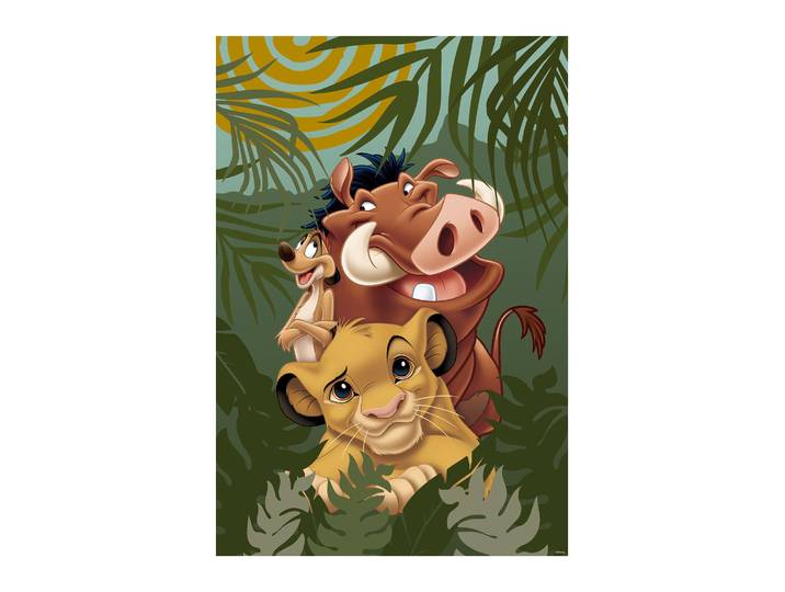 Bild KOMAR Lion King Carefree Trio , bunt (farbe bild(er): bunt), B:50cm H:70cm, Holz, Papier, Bilder, Bild, Wandbild zur Dekoration im Kinderzimmer - ohne Rahmen