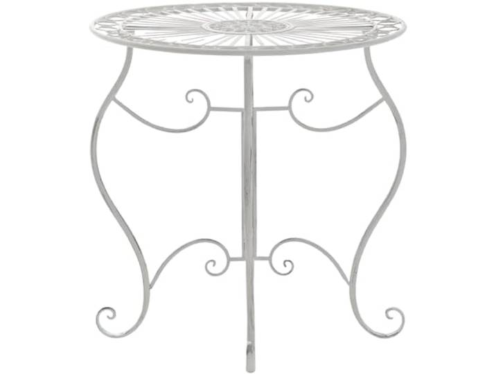 CLP Eisentisch Indra Metalltisch im nostalgischen Design für Garten & Balkon runder Bistrotisch wetterfest & pflegeleicht Farbe antik weiß