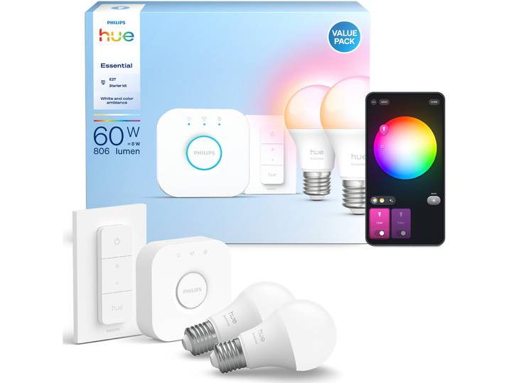 Philips Leuchtmittel-Set Hue weiss E27 Dimmbar Lichtquelle - LED- LED Energiesparlampe
