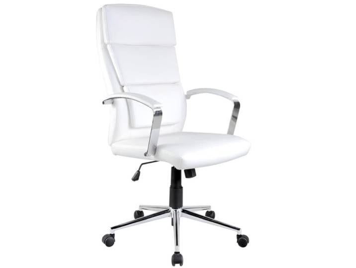 Fauteuil de bureau en simili cuir blanc