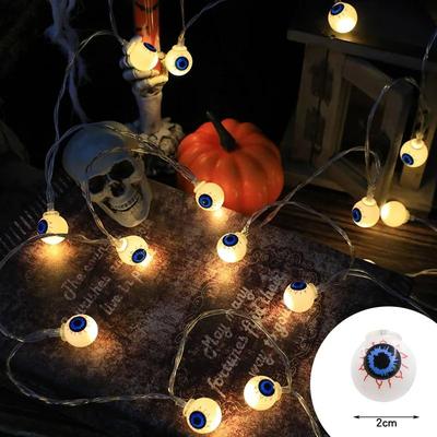 Uplifted Finds Halloween LED String Lights With Pumpkin, Skull & Eyeball Shaped Lamps 1.5 M Eyeball