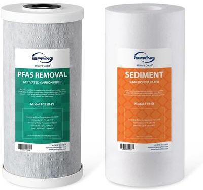iSpring F2WGB21BPF 2-Stage Whole House Water Filter Replacement Set for WGB21B-PF，Reduces up to 99% PFAS (PFOA/PFOS)
