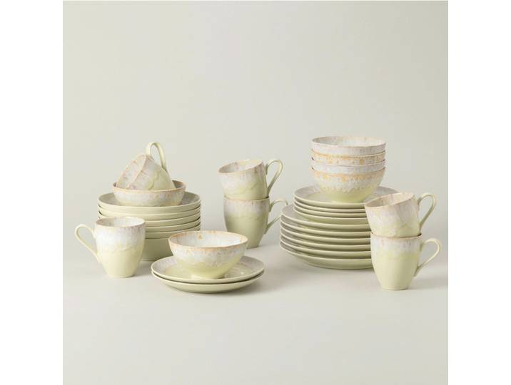 Costa Nova Kombiservice Taormina, Hellgelb, Keramik, 30-teilig, 410 ml,410 ml,650 ml, Handmade in Europe, Essen & Trinken, Geschirr, Geschirr-Sets, Kombiservice