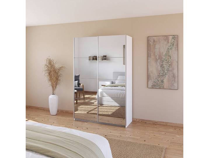 Armoire - Façade Miroir 136cm Blanc/Blanc alpin
