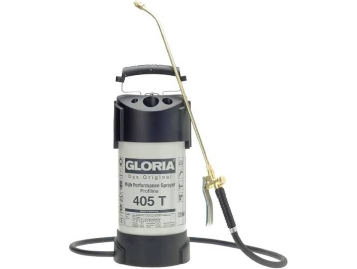 Gloria Pulvérisateur Haute Performance 405 T Profiline 5L Acier Revêtu Pression 6 bar & joints FKM Cuve acier oléofuge avec manomètre Lance & buse jet plat laiton Idéal industrie & bâtiment