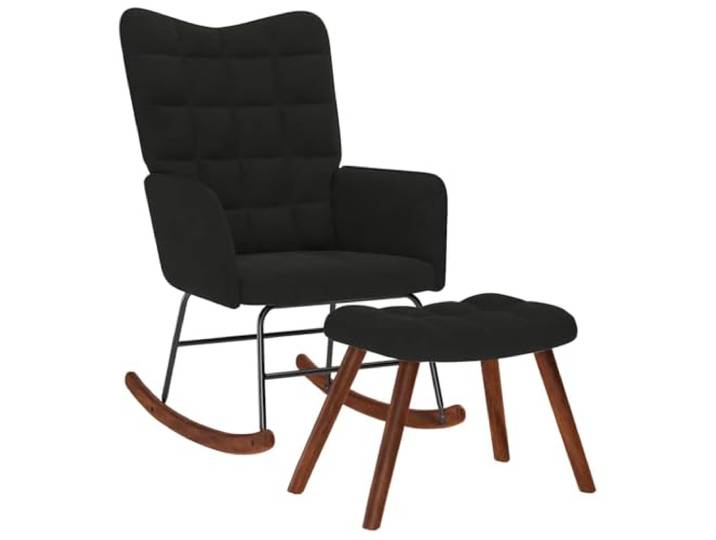 GBCDSWBR Schaukelstuhl mit Hocker, Samt Schaukelsessel, Wohnzimmer Inklusive Fußhocker, Angenehme Haptik, Für Schlafzimmer & Arbeitszimmer