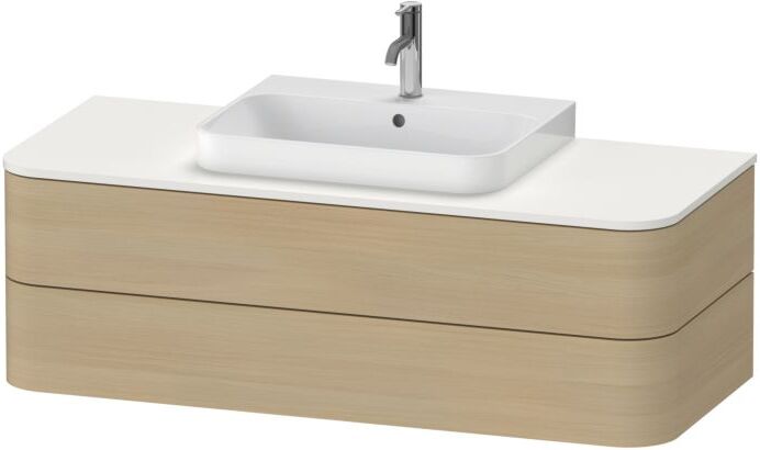 Duravit Happy D.2 Plus Waschtisch-Unterschrank HP497207171 130x55cm, 2 Schubkästen, für Aufsatzbecken, mediterrane Eiche
