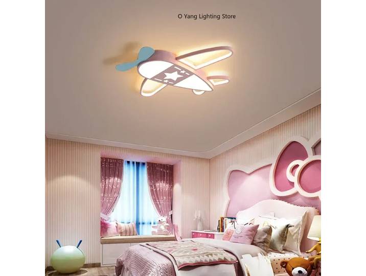 Plafond moderne et créatif à LEDs lumière d'avion de dessin animé pour enfants chambre de bébé chambre décoration luminaires d'intérieur
