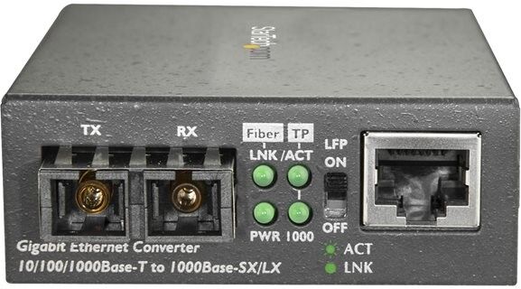 StarTech.com Multimode SC Fiber Media Converter for 10/100/1000 Network, 550m Range, Gigabit Ethernet, 850nm, Full Duplex Gigabit Ethernet Media Conve