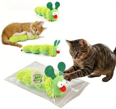 Inspire Essentials CaterPurr Catnip Caterpillar Plush Toy For Teeth Cleaning CaterPurr Catnip Caterpillar Plush Toy For Teeth Cleaning
