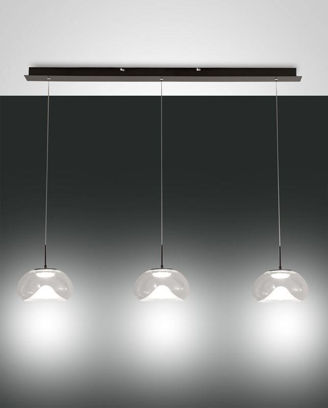 Fabas Luce LED-Pendelleuchte Brena Schwarz Transparent 3755-48-241 8019282546047