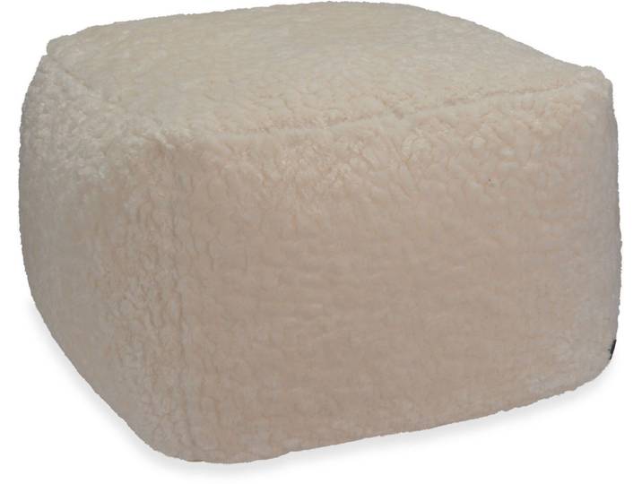 H.O.C.K. Sitzhocker H.O.C.K. Mellow Hocker Bean Cube 60x60x40cm - Ecru Teddyplüsch, Hocker, Barhocker & Sitzhocker, Pouf, Badhocker, Wohnzimmer Hocker