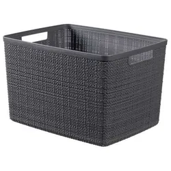 Korb JUTE grau (BHT 36x23x28 cm) - grau - BHT 36x23x28 cm