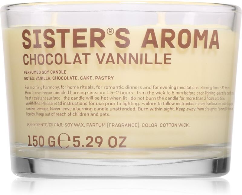 Sister's Aroma Chocolat Vannille scented candle 150 g