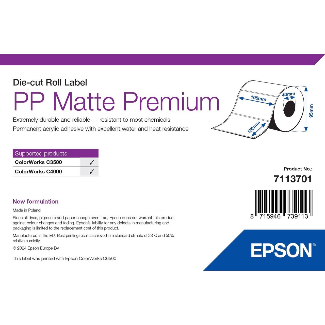 Epson PP MATTE LABEL PREMIUM DIE-CUT