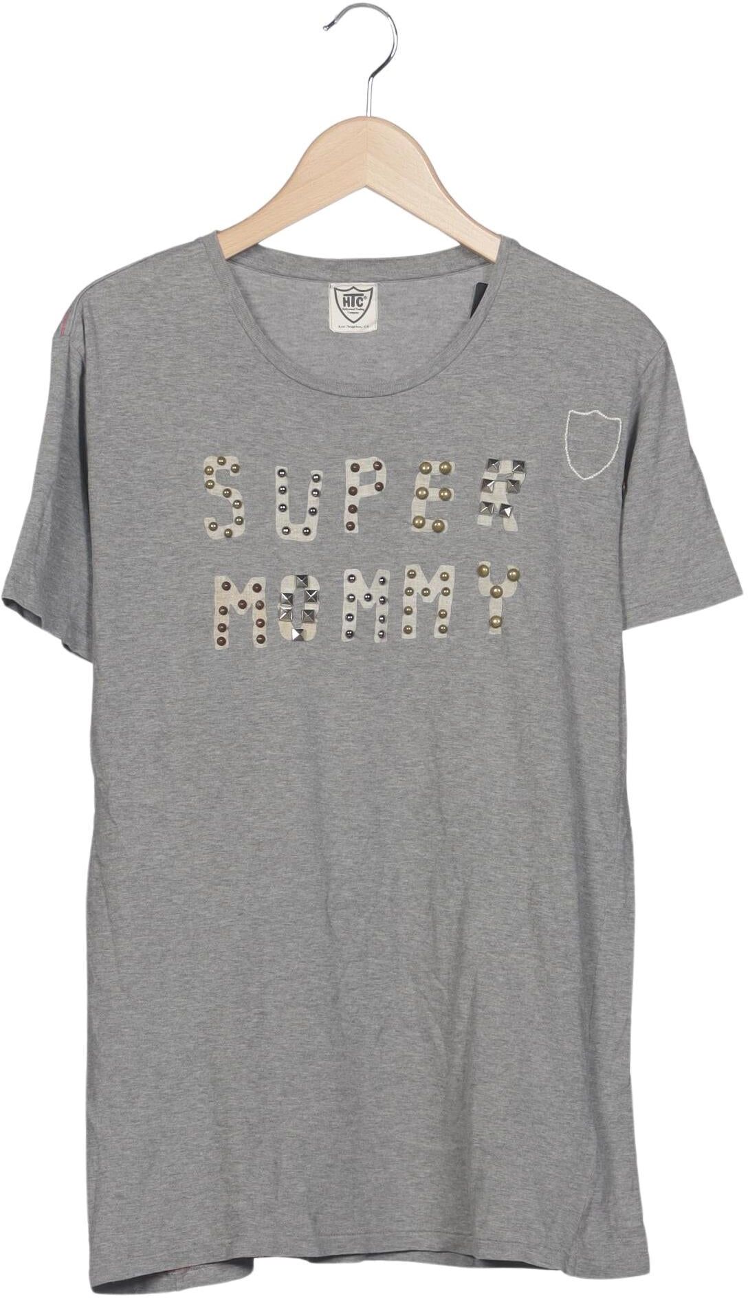 HTC Hollywood Trading Company Damen T-Shirt, Grau, Gr. M, Baumwolle - Second Hand