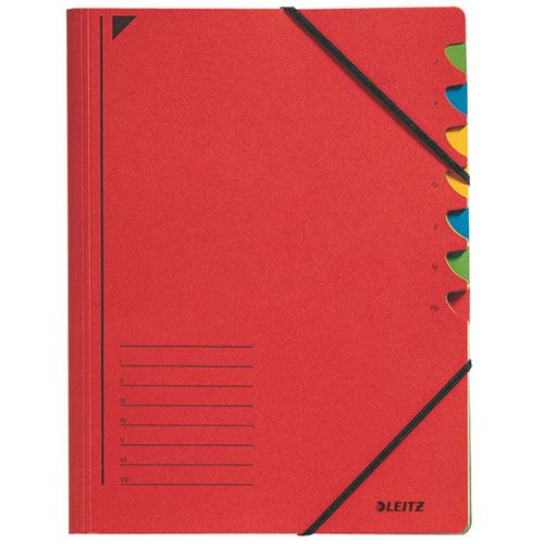 LEITZ Ordnungsmappe 3907 7 Fächer rot