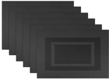 DII Design Imports Silver Doubleframe Kitchen Placemat Set (Set of 6)