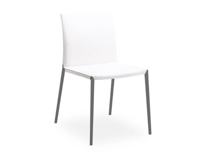 ZANOTTA chaise LIA 2087 (Peau de vache Cat. 95 - Structure en aluminium peint graphite)
