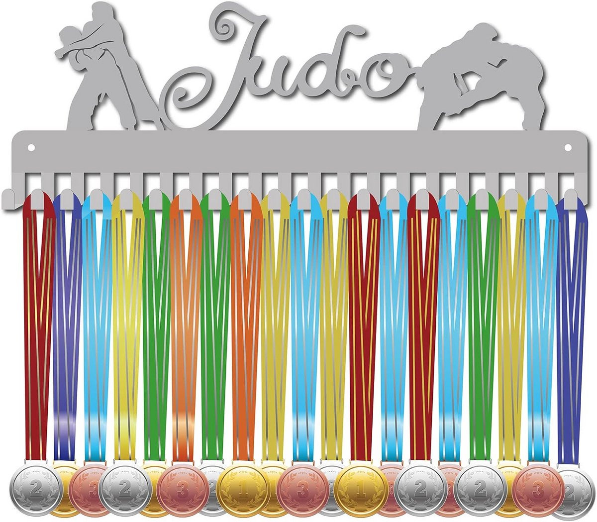 Judo Medaillehouder van RVS voor Wandmontage - Medaillehanger voor diverse sporten