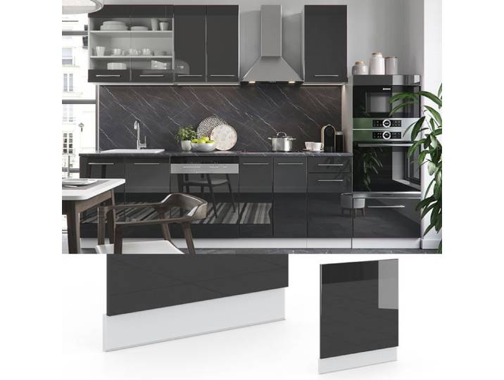 Façade Fame-Line 60cm sans PT Anthracite Haute brillance/Blanc Vicco 33320