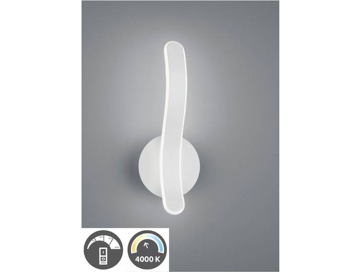 REALITY LEUCHTEN LED Wandleuchte Parma , weiß (weiß matt), 1, H: 39cm, 1 Stk., Leuchten, Wandlampe mit indirekter Beleuchtung, neutralweiß 4000K, 11W dimmbar, LED Wandleuchte