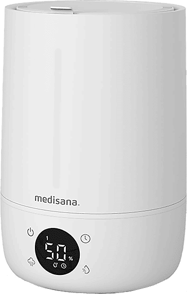 Humidificador - Medisana AH 663, 4.5 l, 30 m², Ultrasónico, Silencioso, Pantalla LED, Temporizador, Blanco