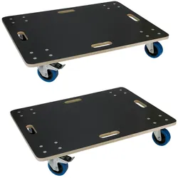 ECD Germany Transportroller 2er-Set 60x80 cm – Rollbretter mit Feststellbremse, Tragkraft 800 kg, Siebdruckplatte, PP-Räder, Transporthilfe für Möbel,