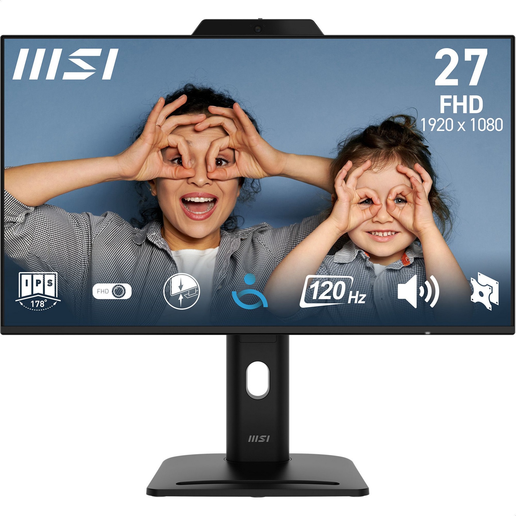 MSI PRO MP272PMG 27 Zoll Full HD IPS LED 16:9 120 Hz Office Monitor DP/HDMI/VGA Webcam 9S6-3PD99T-001