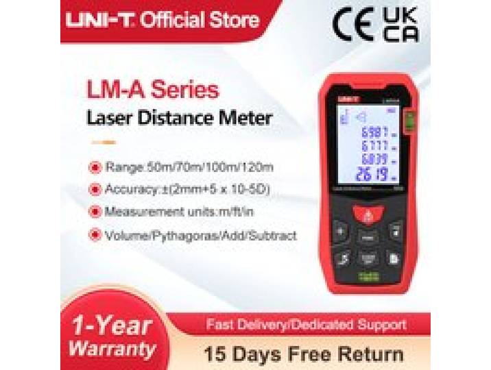 UNI-T Laser-afstandsmeter LM50A LM70A LM100A LM120A Laser Afstandsmeter Digitale Afstandsmeter Meetlint