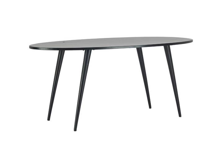 Mid.you Esstisch, Schwarz, Holz, Metall, Mangoholz, vollmassiv, Uni, oval, konisch, 90x76x175 cm, Esszimmer, Tische, Esstische, Esstische oval