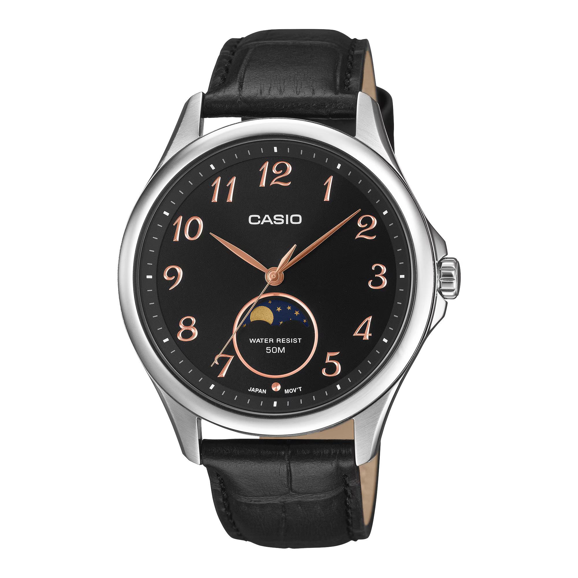 Casio Casio Collectie Heren Zwarte Horloge MTP-M110L-1AVER