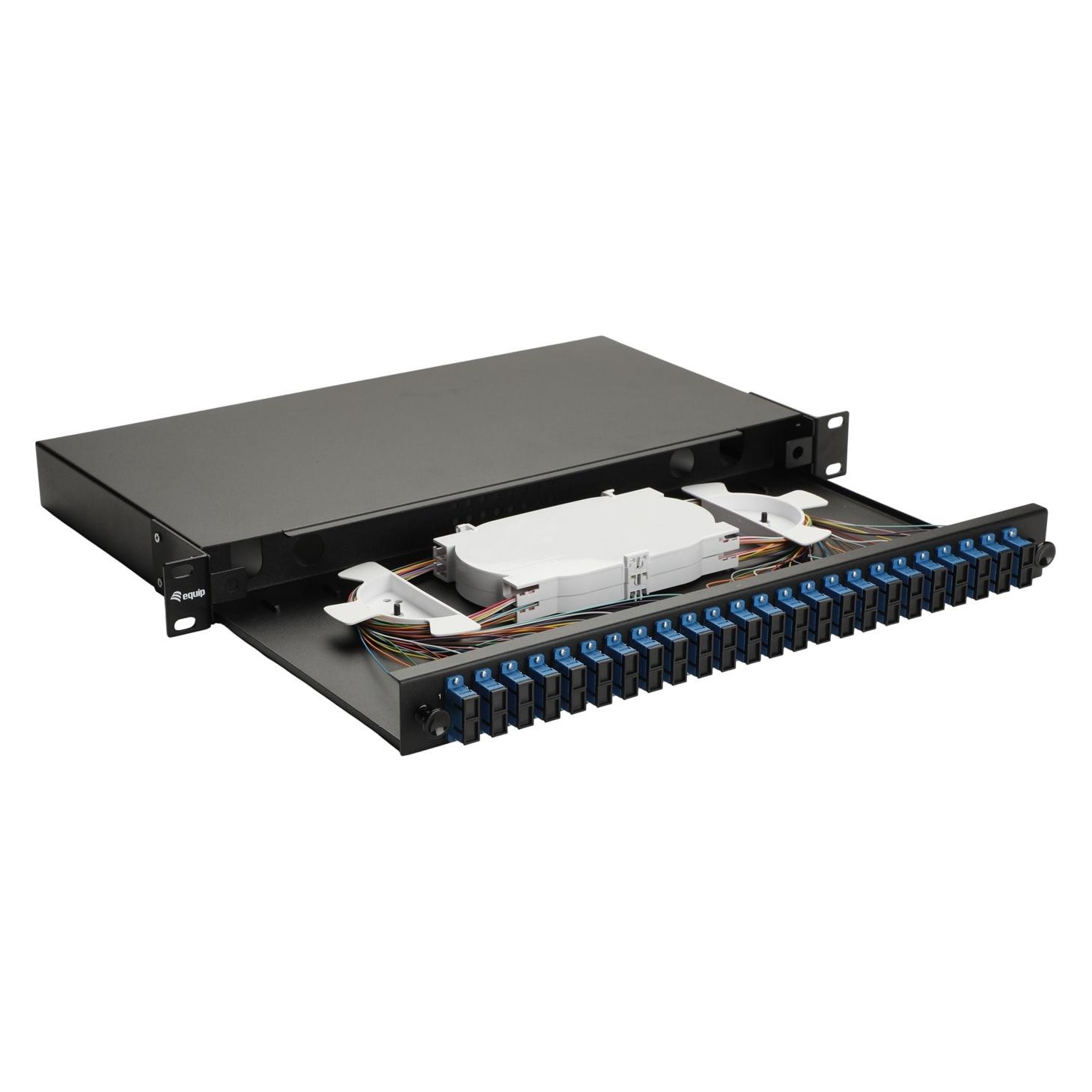 equip LWL-Spleisskasten 24-Port SC-Duplex OS2 1U komplett sw (337310)