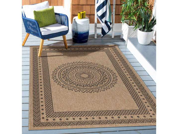 Outdoorteppich AYYILDIZ TEPPICHE DHAKA 8714 , auch als Läufer , schwarz, B:80cm H:5mm L:150cm, Polypropylen, Teppiche, Outdoorteppich, Orient / Pflegeleicht / Strapazierfähig / In- und Outdoor geeignet