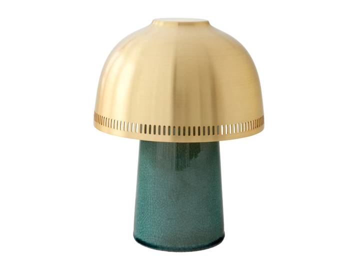 &Tradition Raku SH8 Tischleuchte Blue Green & Brass