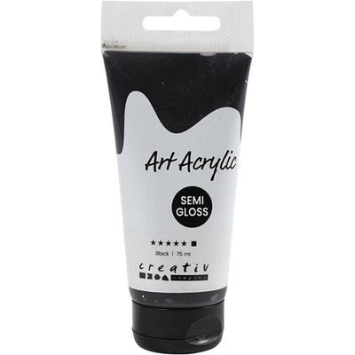 Creativ Company Acrylfarbe, Mattglänzend, Deckend, Schwarz, 75 ml/ 1 Fl.