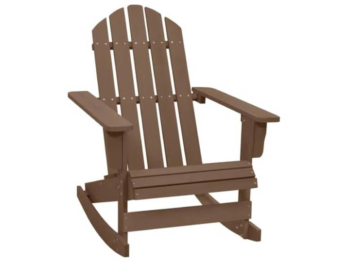 ZQQLVOO Garten-Schaukelstuhl Holz Braun Massivholz Vintage Schaukelsessel Massives Hartholz, witterungsbeständiges Finish, elegantes Vintage-Design, einfache Montage, 110 kg Belastbarkeit