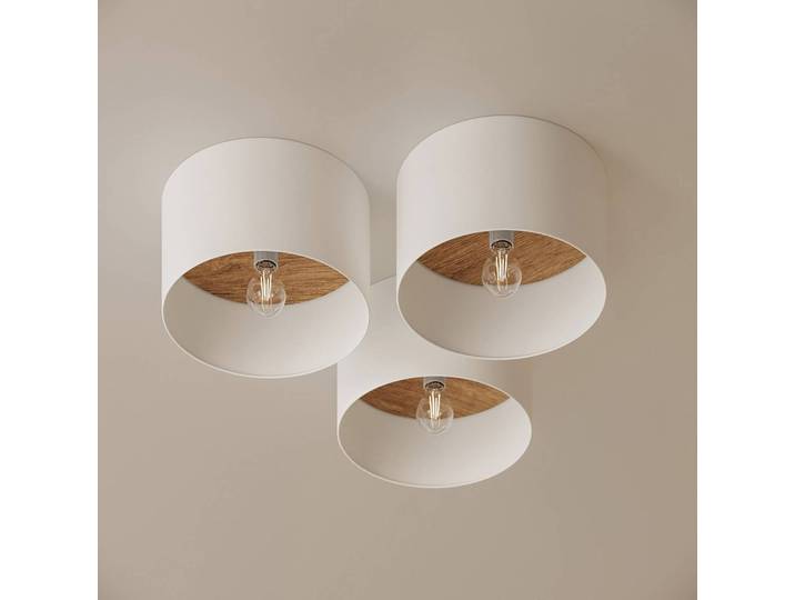 Deckenleuchte Telesto SOLLUX LIGHTING, dimmbar, weiß / opal, für Flurbereich, Textil / Stoff / Seide