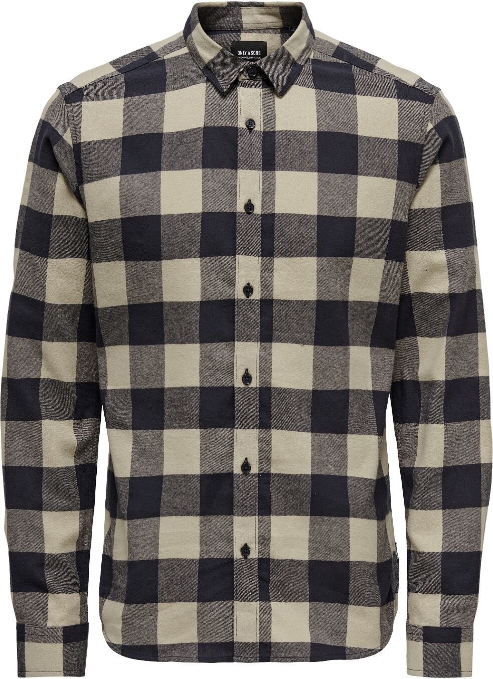 Karohemd ONLY & SONS "GUDMUND LS CHECKED SHIRT", Herren, Gr. XL, N-Gr, blau (navy sanftes weiß kariert), Web, Obermaterial: 100% Baumwolle, kariert, schmal, Hemden Karohemd navy sanftes weiß kariert XL, N-Gr