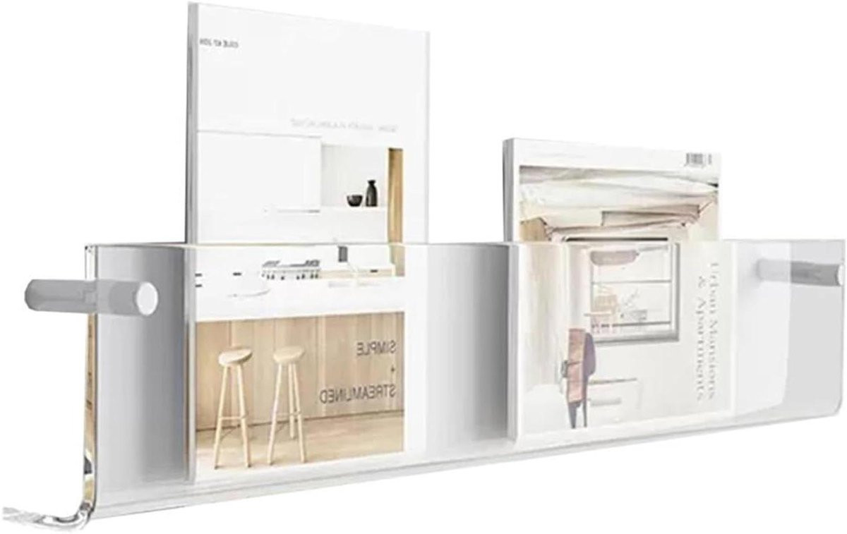 Tijdschriftenhouder Wandrek Organiser Transparant - Breedte: 110 cm