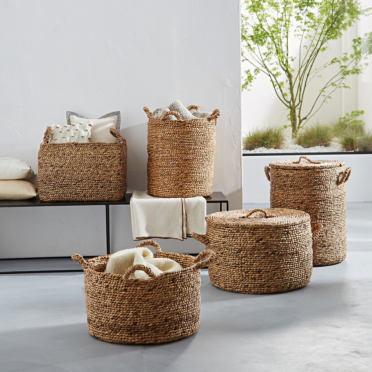 AM.PM Panier rond jacinthe d'eau H36,5 cm, Lian