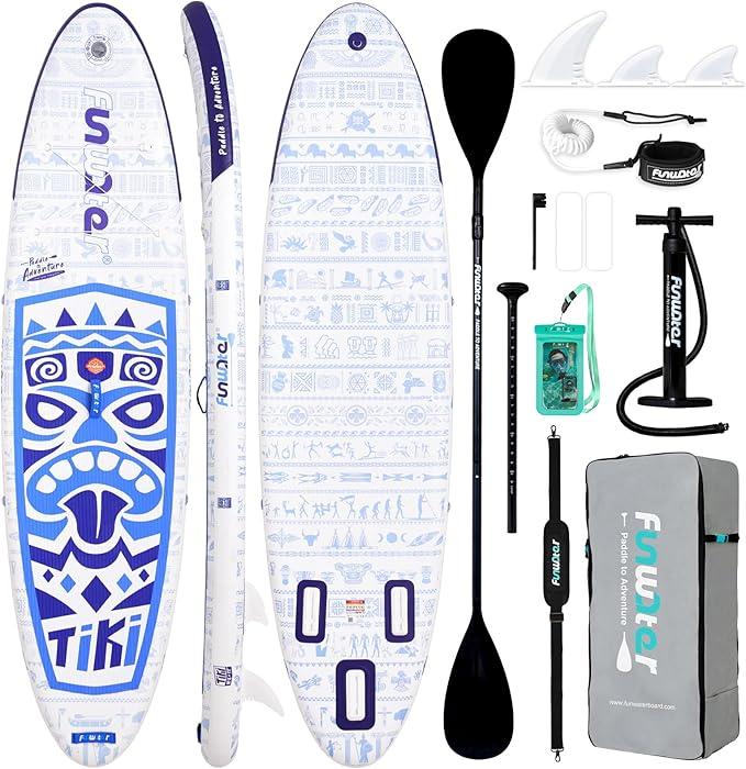 10'6"-11'6" SUP Board, aufblasbares Stand-Up Paddle Board für alle Könnensstufen, ideal für Einsteiger & Familien, mit Anti-Rutsch Eva-Deck, Paddel, Pumpe & komplettem Zubehör