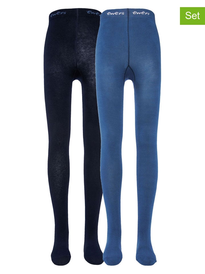 ewers 2er-Set: Strumpfhose in Blau/ Dunkelblau - 110