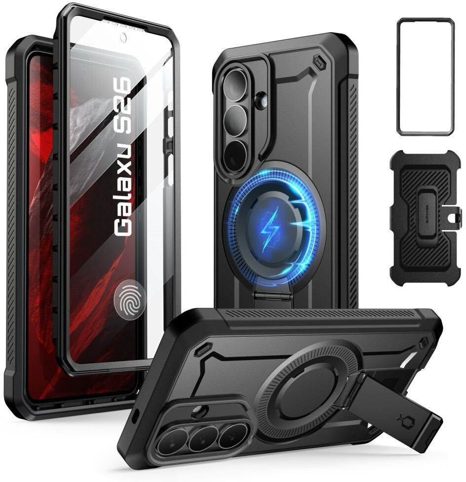 SUPCASE Samsung Galaxy S26 Unicorn Beetle Pro Mag Cover inkl. 2x Frontramme - MagSafe Kompatibel - Sort