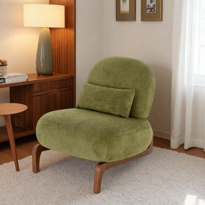 "34.2"" Fabric Armless Accent Chair with Solid Wood Legs and Soft Cushion and Cute Design"