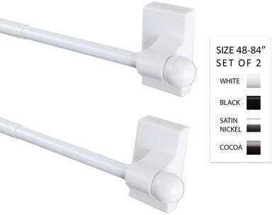 InStyleDesign 7/16 inch dia. Magnetic Rod 48-84 inch long (Set of 2)