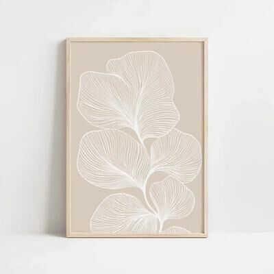 Uplift Treasures Retro Beige Floral Line Canvas Wall Art 7 11.81 15.75 In
