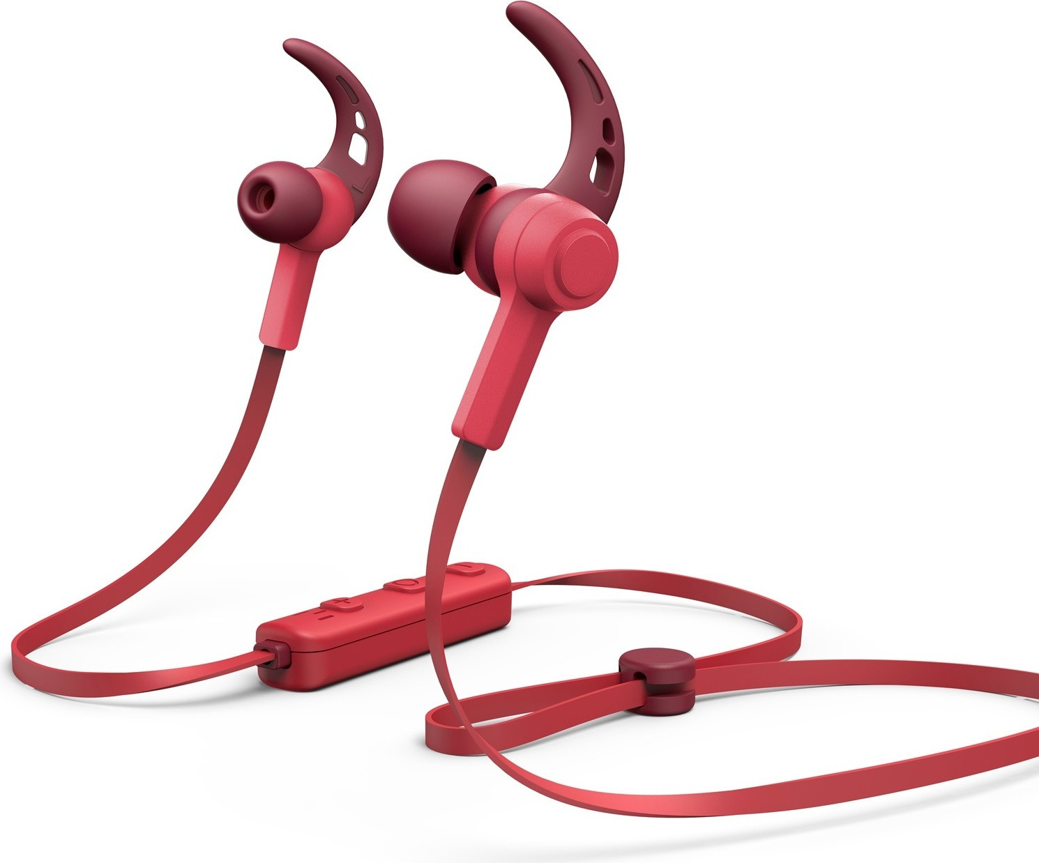 Hama Connect Sportieve Bluetooth-oordopjes met microfoon en oorhaak, rood